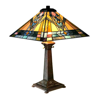 MICHAEL Mission 2 Light Antique Dark Bronze Table Lamp 16" Shade