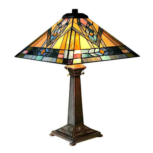 MICHAEL Mission 2 Light Antique Dark Bronze Table Lamp 16" Shade