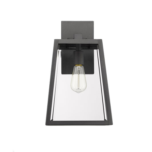 XANDRA Industrial 1 Light Textured Black Outdoor Wall Sconce 16" Tall
