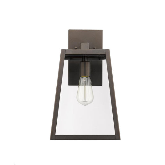 XANDRA Industrial 1 Light Rubbed Bronze Outdoor Wall Sconce 16" Tall