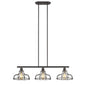 JAXON Industrial-style 3 Light Rubbed Bronze Island Hanging Fixture 37" Wide