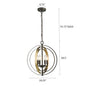 DARBY Industrial 4 Light Rubbed Bronze & Gold Ceiling Pendant 16" Wide