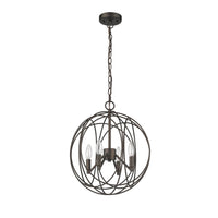 ELLA Farmhouse 4 Light  Rubbed Bronze Ceiling Pendant 15.5" Wide