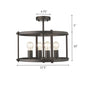 IRONCLAD Farmhouse 4 Light  Rubbed Bronze Convertible Semi-flush Ceiling Fixture 17.5" Wide