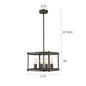 IRONCLAD Farmhouse 4 Light  Rubbed Bronze Convertible Ceiling Pendant 17.5" Wide