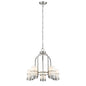 PENELOPE Contemporary 5 Light Brushed Nickel Mini Chandelier 22" Wide