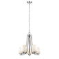 OLIVIA Contemporary 5 Light Brushed Nickel Mini Chandelier 22" Wide
