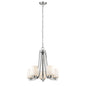 OLIVIA Contemporary 5 Light Brushed Nickel Mini Chandelier 22" Wide