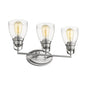 LILY Contemporary 3 Light Brushed Nickel Bath Vanity Light Clear Glass 23" Wide