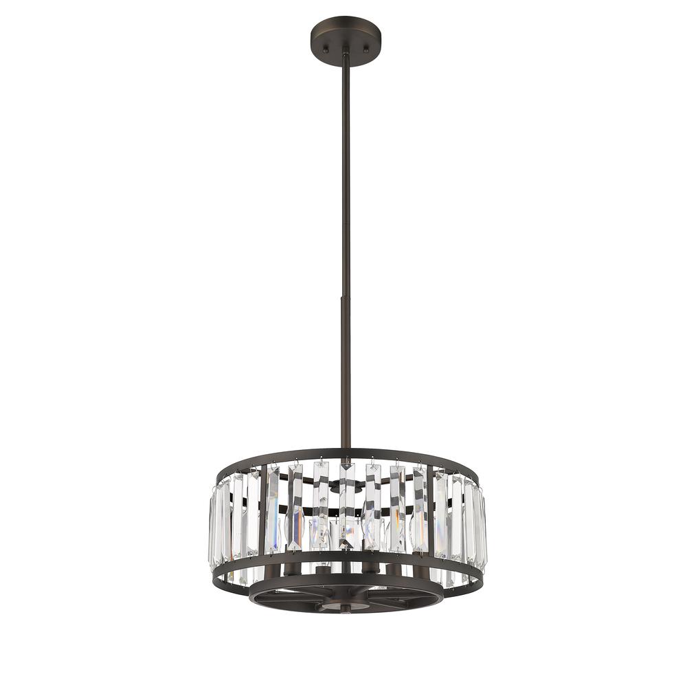 ELLIE Contemporary 6 Light  Rubbed Bronze Ceiling Pendant 16" Wide