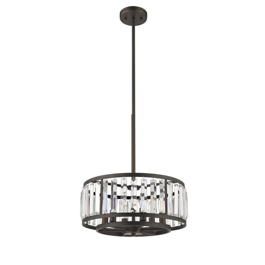ELLIE Contemporary 6 Light  Rubbed Bronze Ceiling Pendant 16" Wide