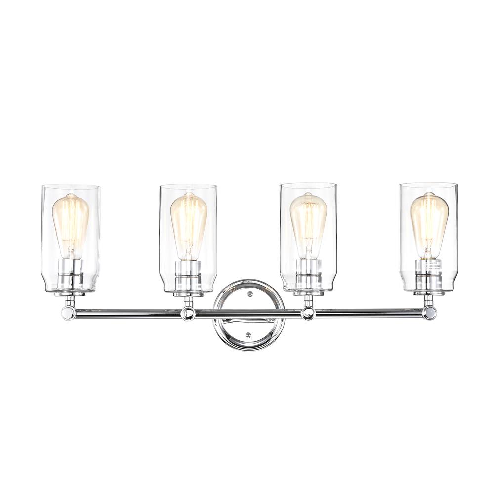 CHLOE Lighting JOYCE Contemporary 4 Light Chrome Bath Vanity Fixture 28" Width