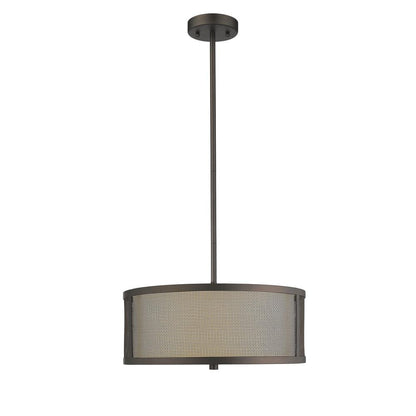 JULIANA Transitional 3 Light  Rubbed Bronze Ceiling Pendant 16" Wide