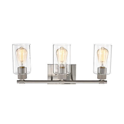 CHLOE Lighting MERCY Contemporary 3 Light Brushed Nickel Bath Vanity Fixture 22" Width