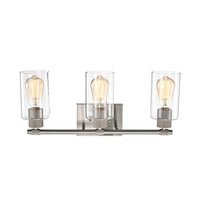 CHLOE Lighting MERCY Contemporary 3 Light Brushed Nickel Bath Vanity Fixture 22" Width