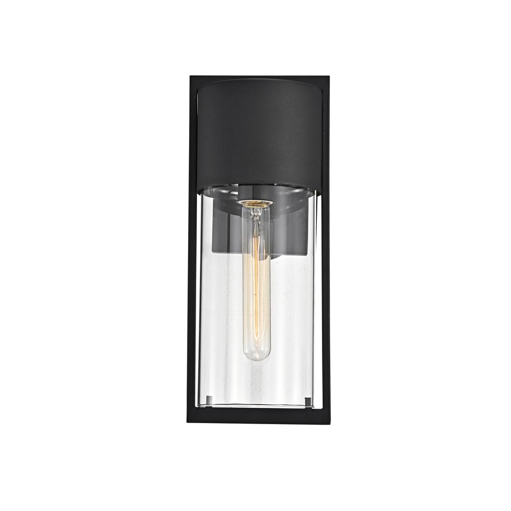 CHLOE Lighting TYLER Transitional 1 Light Textured Black Outdoor Wall Sconce 14" Height