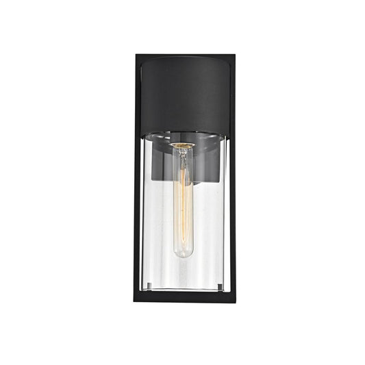 CHLOE Lighting TYLER Transitional 1 Light Textured Black Outdoor Wall Sconce 14" Height