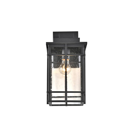 CHLOE Lighting KENNETH Transitional 1 Light Textured Black Outdoor Wall Sconce 14" Height
