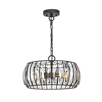 CHLOE Lighting KENNEDY Transitional 3 Light Rubbed Bronze Ceiling Pendant Fixture 14" Width