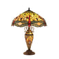 ANISOPTERA PURITY Tiffany-style Dragonfly 3 Light Double Lit Table Lamp 19" Shade