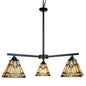 CHLOE Lighting KINSEY Mission Tiffany-style Blackish Bronze 3 Light Mini Chandelier 27" Wide