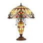 COOPER Tiffany-style 3 Light Victorian Double Lit Table Lamp 16" Shade