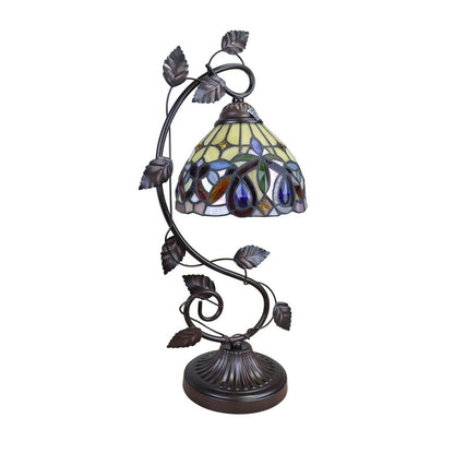 CHLOE Lighting SERENITY Victorian Tiffany-style Dark Bronze 1 Light Table Lamp 8 " Wide