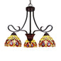 CHLOE Lighting SERENITY Victorian Tiffany-Style Dark Bronze 3 Light Mini Chandelier 25" Wide
