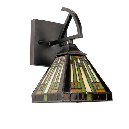 INNES Mission-Style 1-Light Blackish Bronze Finish Wall Sconce 6" Shade