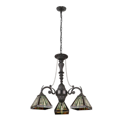 INNES Tiffany-Style 3-Light Mini Chandelier 24" Wide