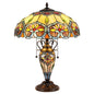 CRYSTORAMA Tiffany-style 3 Light Floral Double Lit Table Lamp 16" Shade