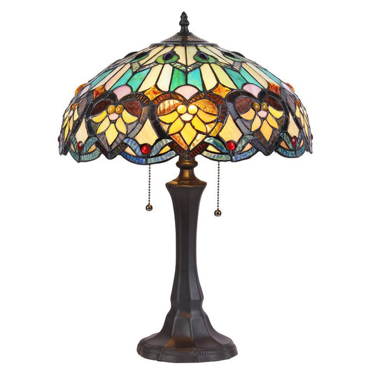 KENDALL Tiffany-style 2 Light Victorian Table Lamp 16" Shade