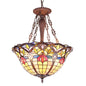 LORETTA Tiffany-style Victorian 3 Light Inverted Ceiling Pendant 20" Shade