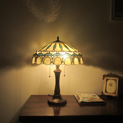 CLAUDE Tiffany-style 2 Light Victorian Table Lamp 17" Shade