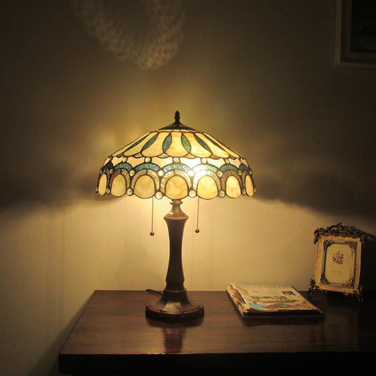 CLAUDE Tiffany-style 2 Light Victorian Table Lamp 17" Shade