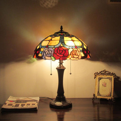 SIMONE Floral 2 Light Dark Bronze Table Lamp 16" Wide