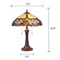 CAROLINE Victorian 2 Light Dark Bronze Table Lamp 16" Wide