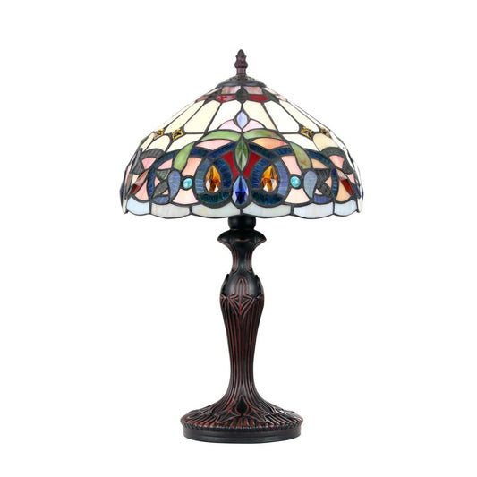 CHLOE Lighting SERENITY Tiffany-style Victorian Dark Bronze 1 Light Table Lamp 12" Shade