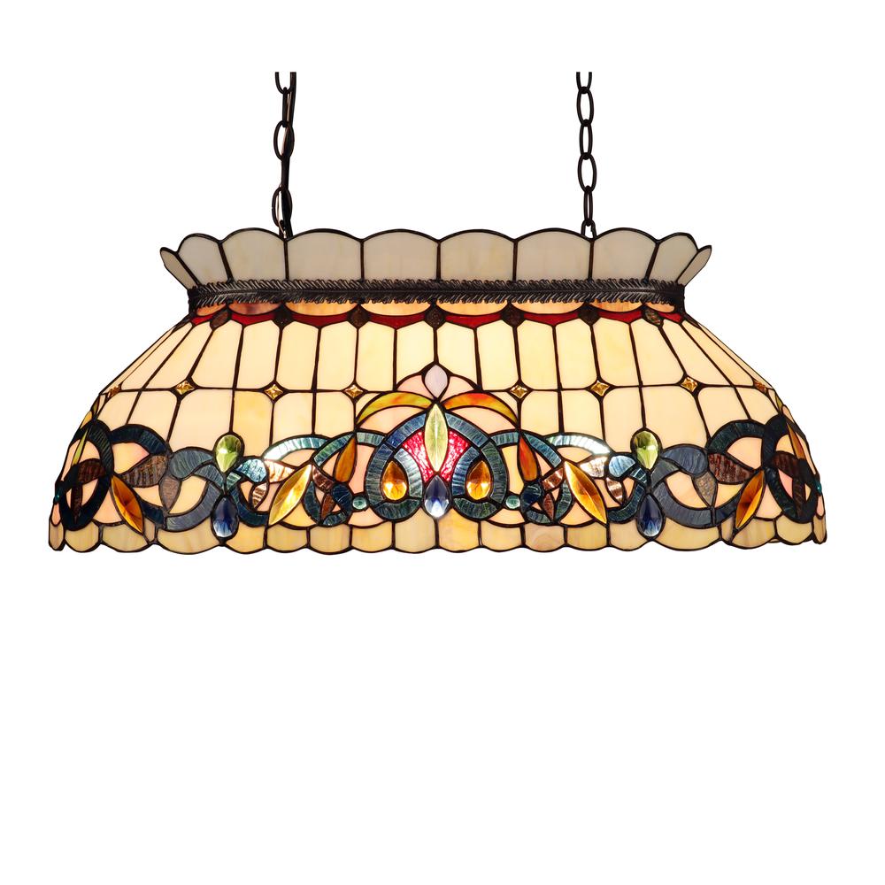 SERENITY Victorian-Style 3-Light Dark Bronze Finish Island Pendant 28" Wide