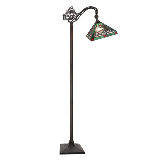 Innes Tiffany-Style 1-Light Mission Reading Floor Lamp 11" Shade