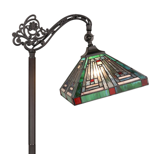 Innes Tiffany-Style 1-Light Mission Reading Floor Lamp 11" Shade