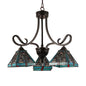 CHLOE Lighting INNES Mission Tiffany-style Blackish Bronze 3 Light Mini Chandelier 22" Wide