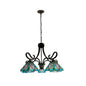 CHLOE Lighting INNES Mission Tiffany-Style Blackish Bronze 5 Light Large Chandelier 26" Wide