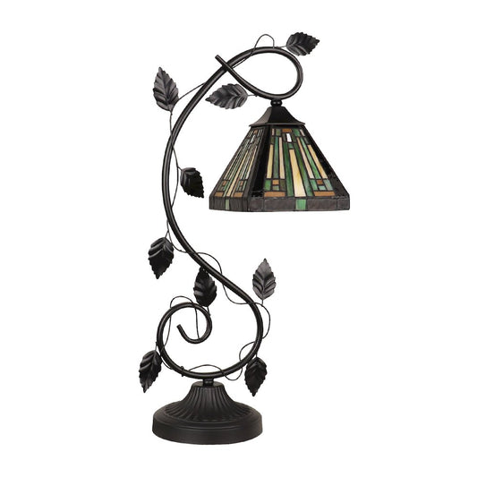 Innes Tiffany-Style 1-Light Mission Accent Table Lamp 6" Shade