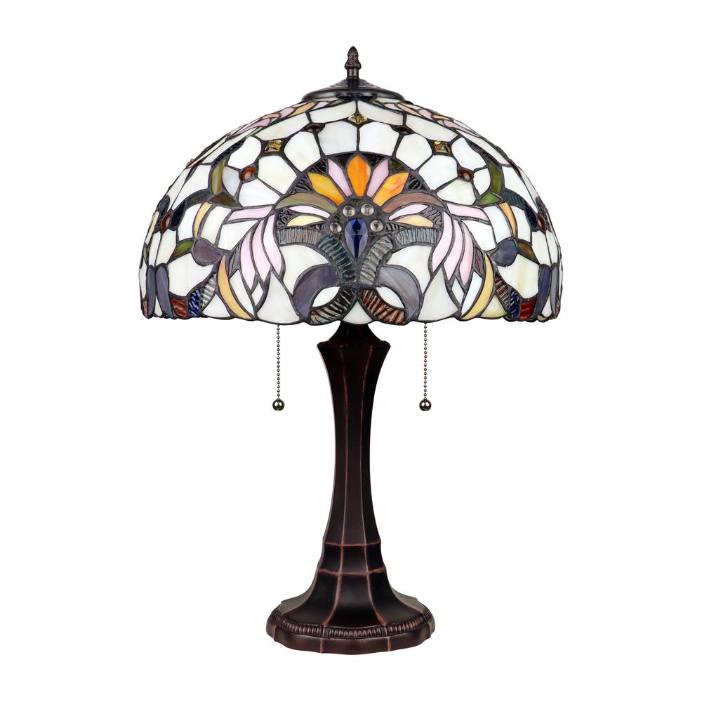 CLAIRE Victorian-Style 2-Light Dark Bronze Finish Table Lamp 16" Wide
