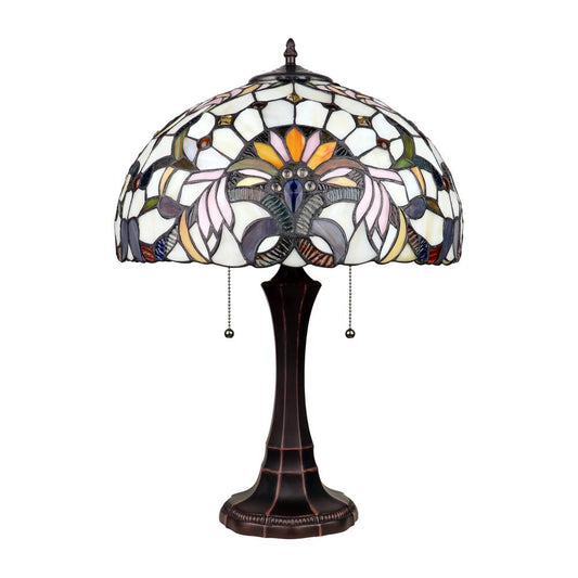 CLAIRE Victorian-Style 2-Light Dark Bronze Finish Table Lamp 16" Wide
