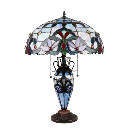 CHLOE Lighting GRENVILLE Victorian-Style Dark Bronze 3 Light Double Lit Table Lamp 18" Wide