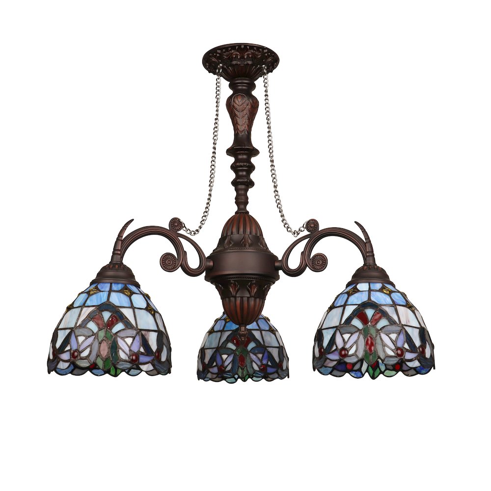 Grenville Victorian-Style Dark Bronze 3-Light Mini Chandelier 24" Wide