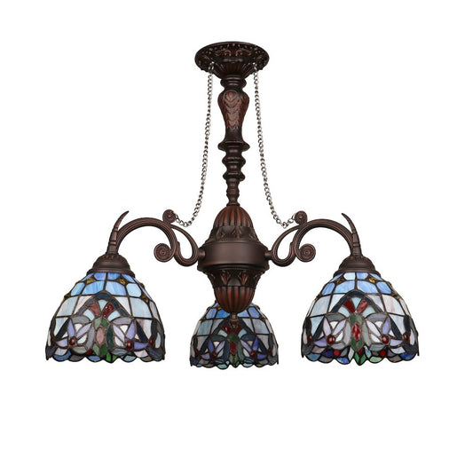Grenville Victorian-Style Dark Bronze 3-Light Mini Chandelier 24" Wide
