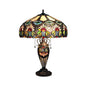 Sunny Tiffany-Style 3-Light Floral Double Lit Table Lamp 18" Shade